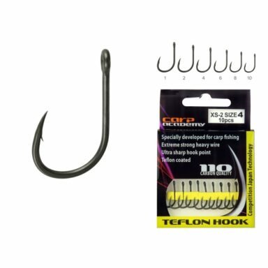 Carp Academy Teflon Hook XS-2 horog 10db teflon bevonattal