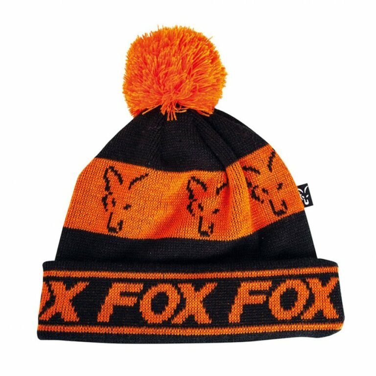 Fox Black & Orange Lined bojtos sapka