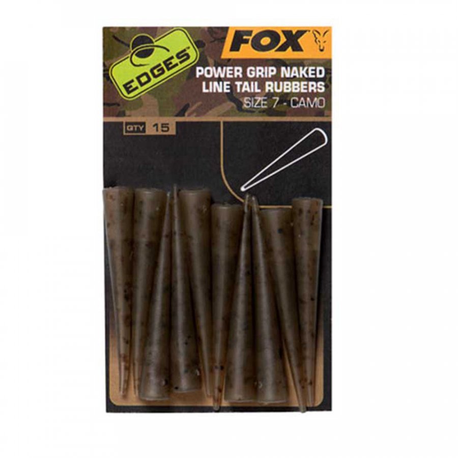 Fox Edges Power Grip Naked Line Tail Rubers Camo gumihüvely – 10db