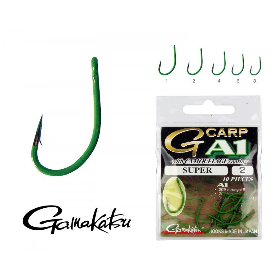 Gamakatsu A1 Carp Green Specialist horog 10db – 8