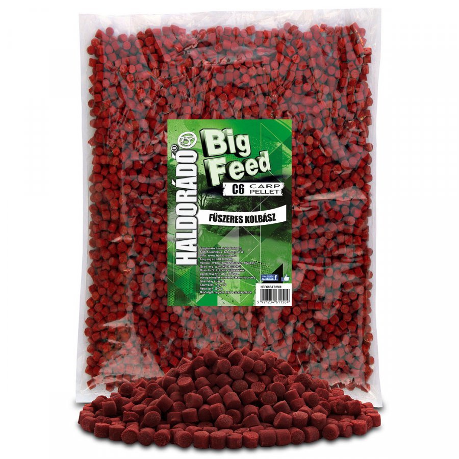 Haldorádó Big Feed C6 pellet 2,5kg – fűszeres kolbász