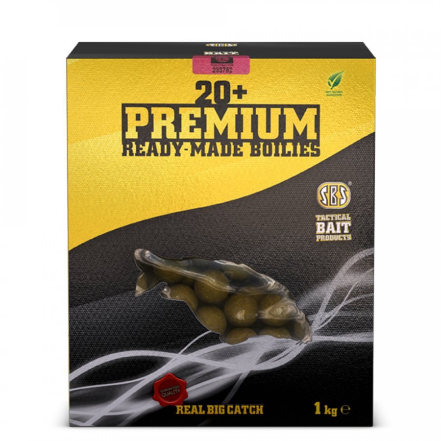 SBS 20+ Premium Ready Made Boilies 30mm bojli 1kg – M2 (hal vérlisz)