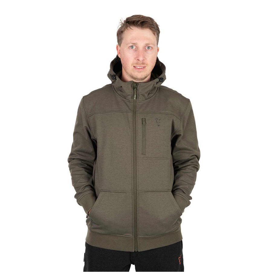 Fox Collection Soft Shell Jacket Green&Black kabát – XL