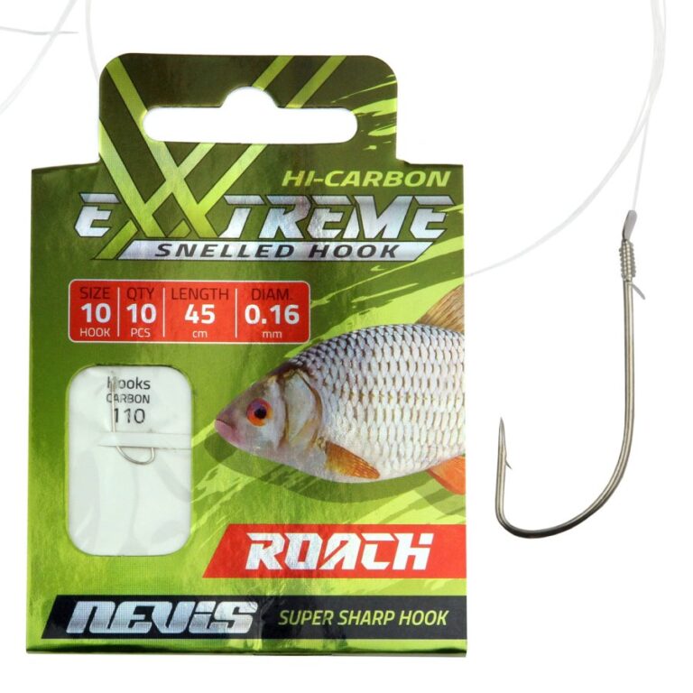 Nevis Exxtreme Roach előkötött horog 10db