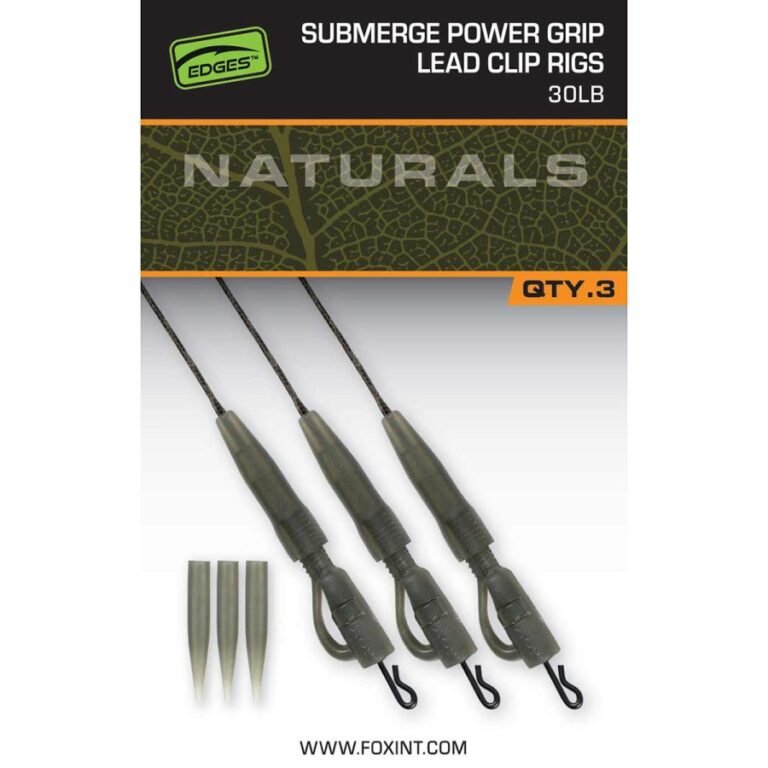 Fox Naturals Submerge Power Grip Lead Clips fonott süllyedő előke 3db